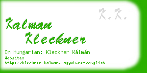 kalman kleckner business card